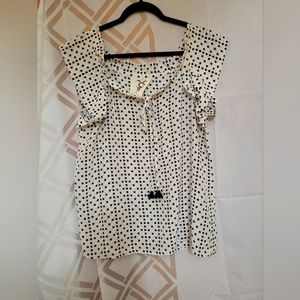 FIGUE women top, blouse, rifles around sleeves, size S